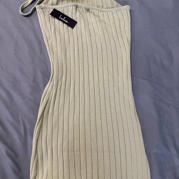Lulus It's a Trend Light Green Ribbed Knit Halter Sweater Dress - Picture 9 of 9